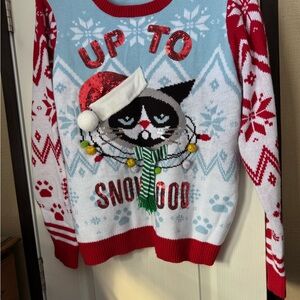 No Boundaries Red and Blue Knit Holiday Sweater